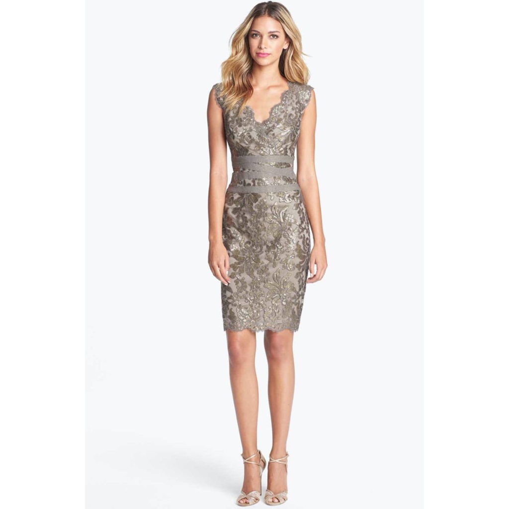 Tadashi Shoji Paillette Sequin Lace Sheath Dress
